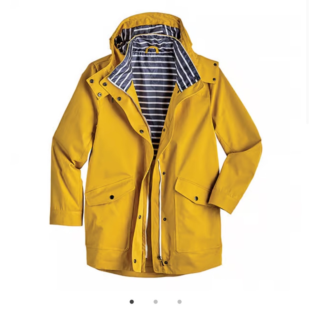 Joules Coast Waterproof Hooked Mid Rain Jacket Yellow Size US12- NWT